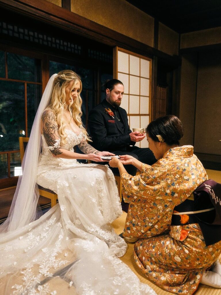 Traditional Japanese wedding ritual.